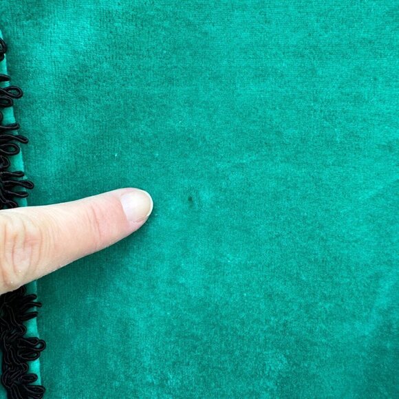 La Redoute Vintage Green Velour Velvet Oversize Lace Embroidered Trim Cardigan M - Picture 5 of 11